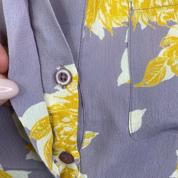 PORRIDGE Anthropologie Silverton Violet Floral Sleeveless Tank Blouse‎ Size XS - Picture 6 of 12